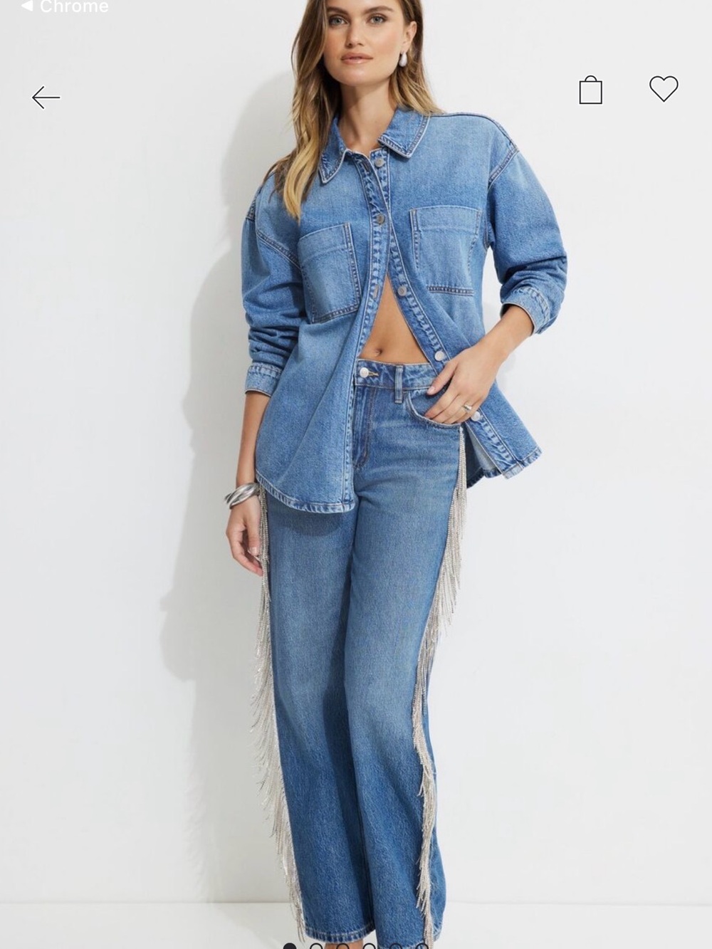 Dynamite Mika Rhinestone Fringe Jeans